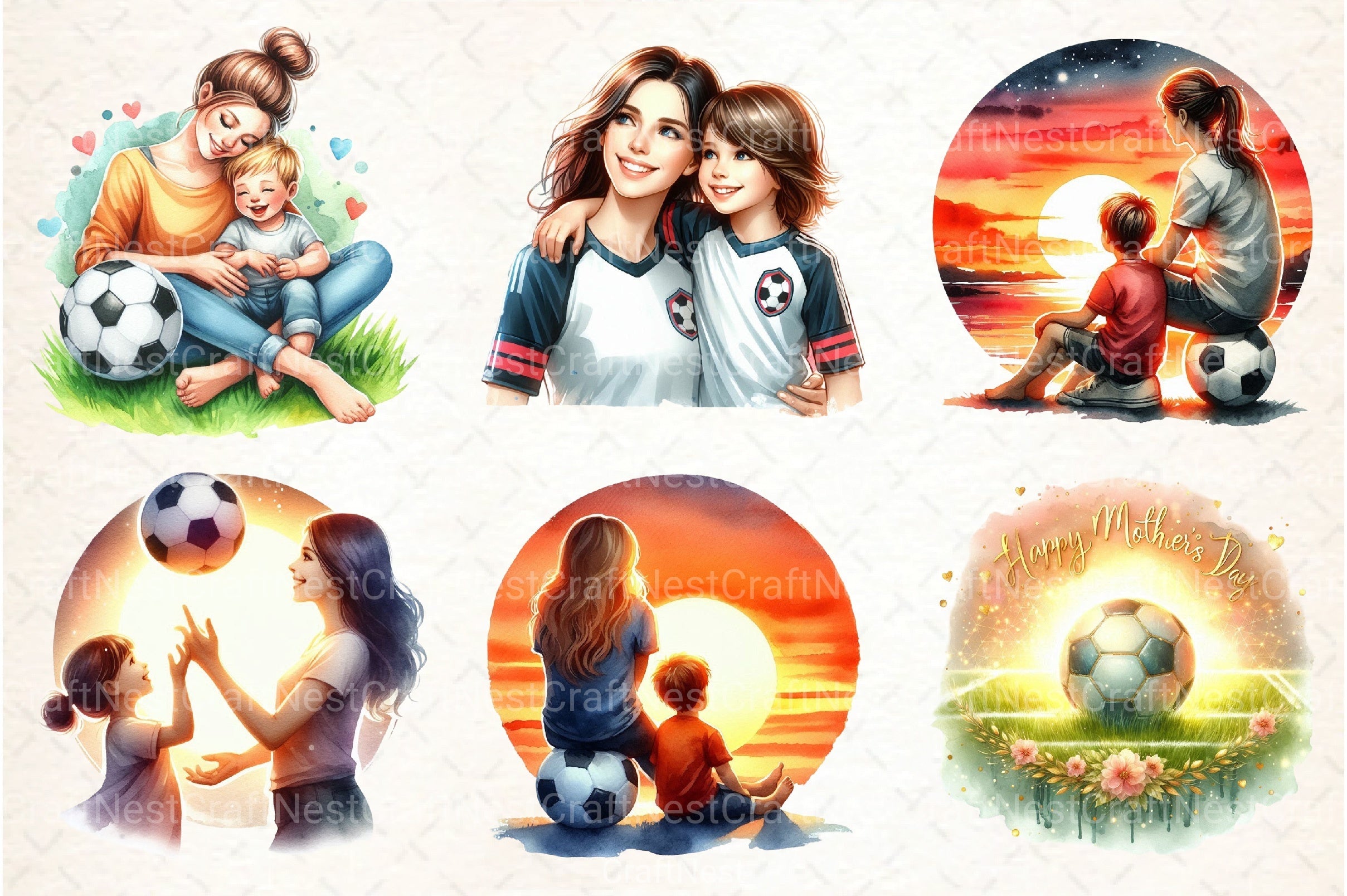 Mother's Day Soccer Clipart Bundle - CraftNest - Digital Crafting and Art