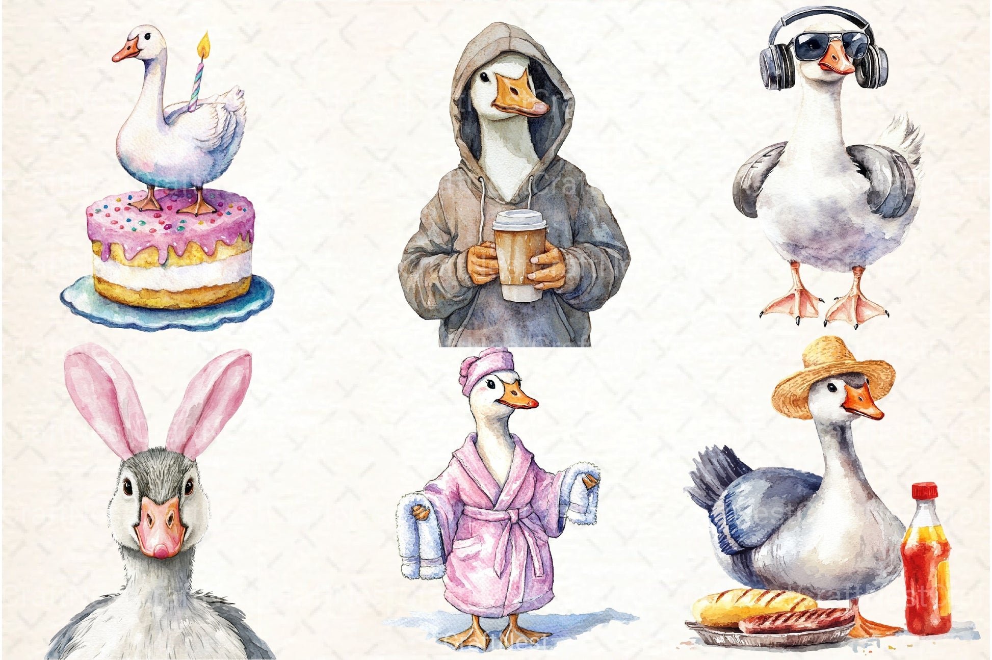 Funny Silly Goose Clipart Bundle 99 - CraftNest - Digital Crafting and Art