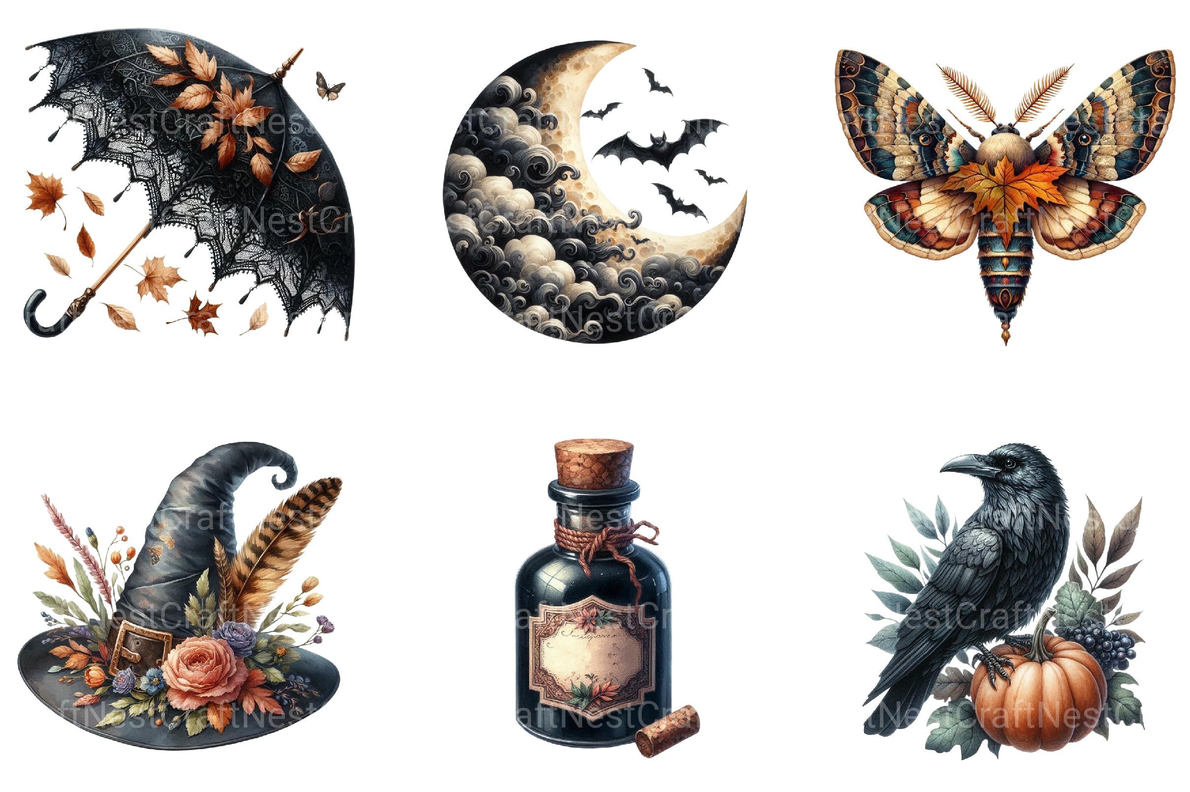 Gothic Autumn Clipart Bundle - CraftNest - Digital Crafting and Art