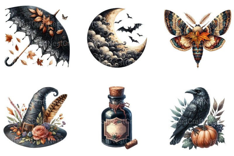 Gothic Autumn Clipart Bundle - CraftNest - Digital Crafting and Art