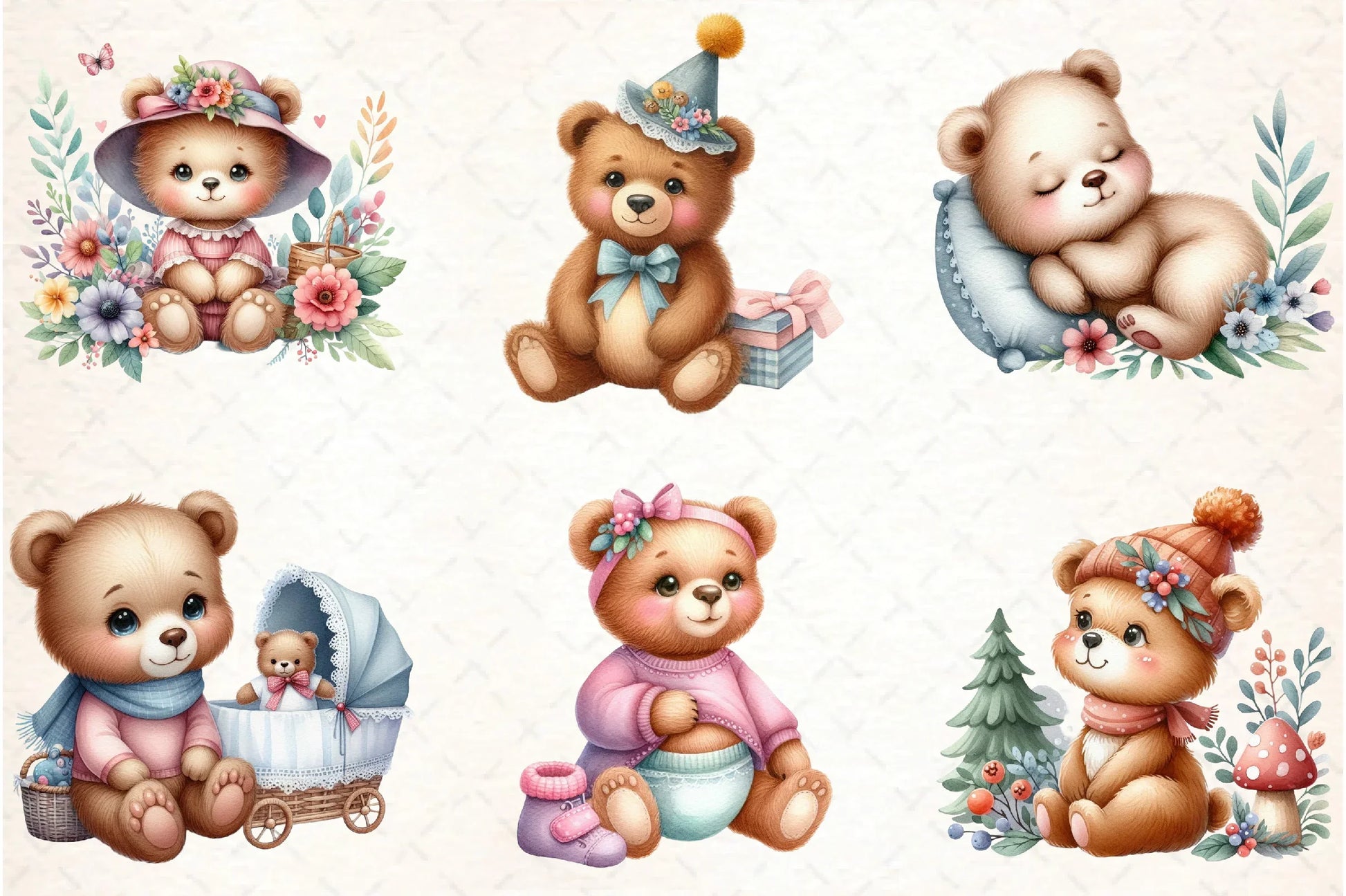 Baby Bear Clipart Bundle - CraftNest - Digital Crafting and Art