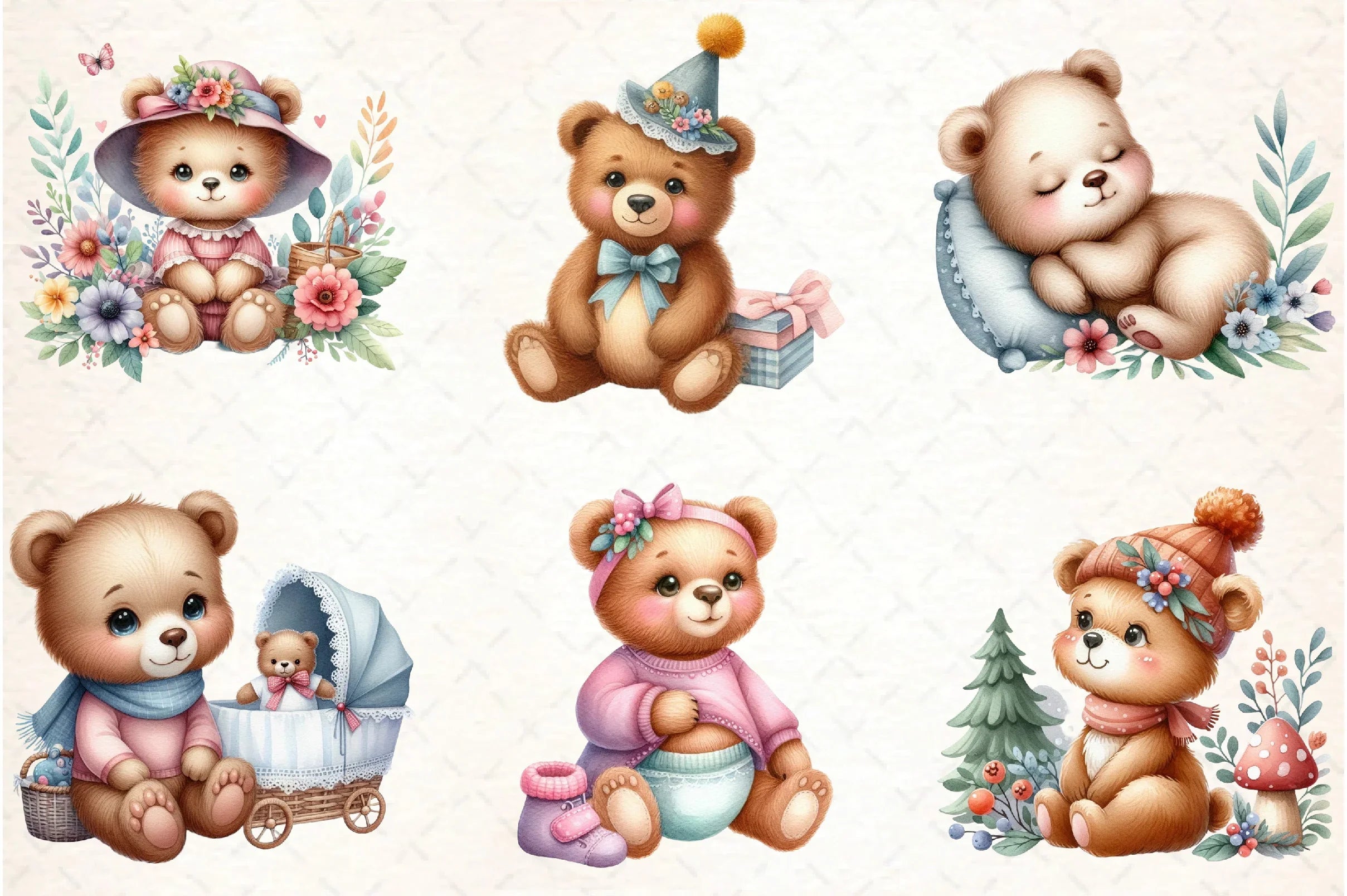 Baby Bear Clipart Bundle - CraftNest - Digital Crafting and Art