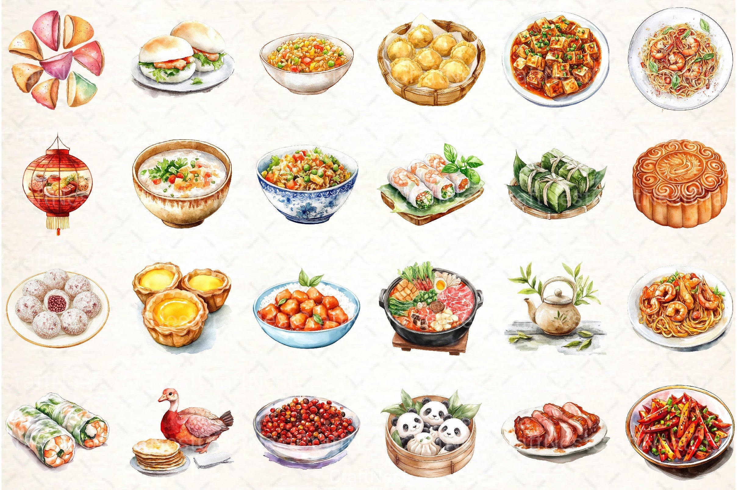 Chinese Food Clipart Bundle 99 - CraftNest - Digital Crafting and Art