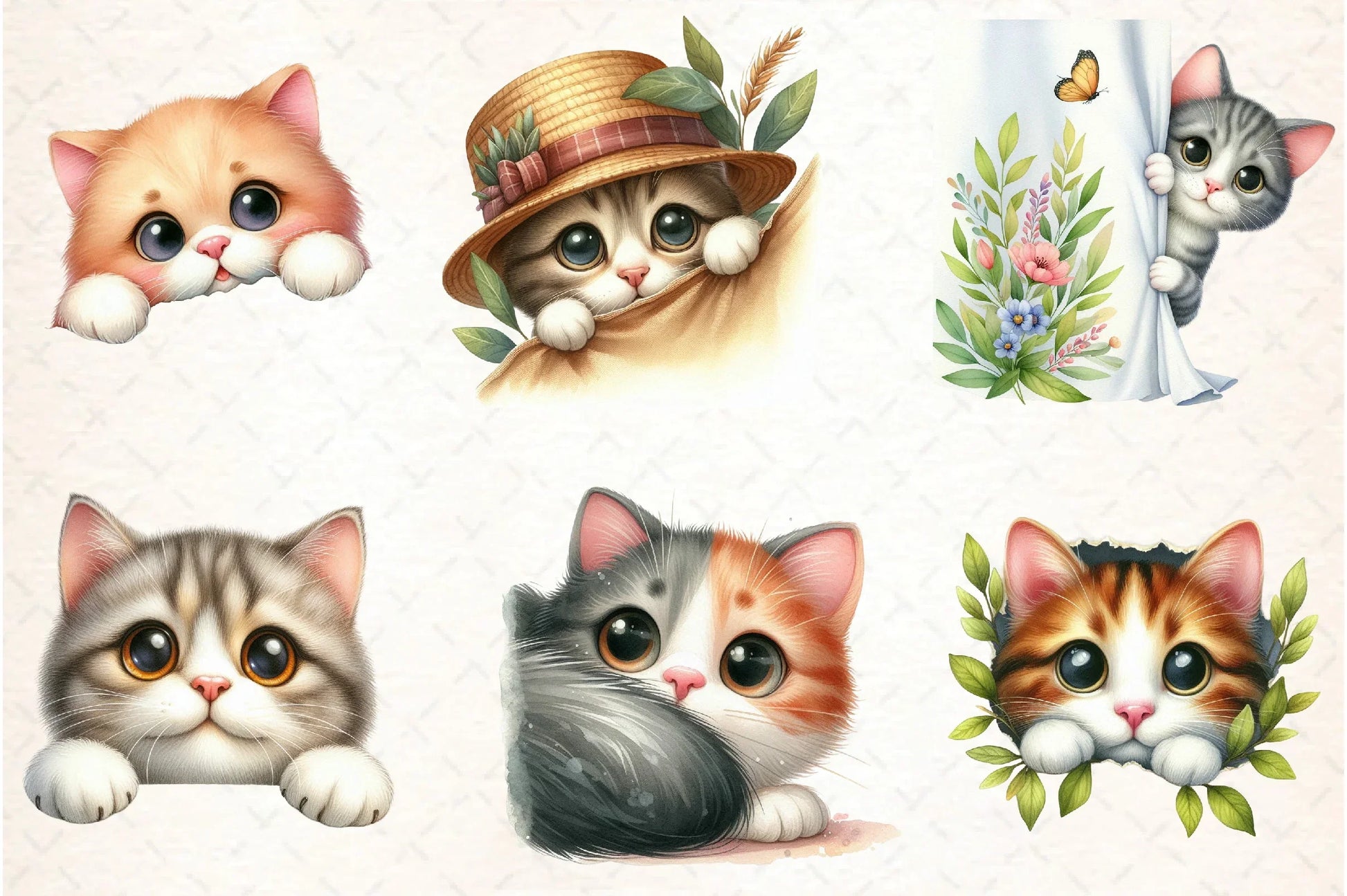 Peeking Cat Clipart Bundle - CraftNest - Digital Crafting and Art