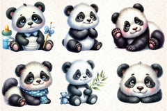 Cute Baby Panda Clipart Bundle - CraftNest - Digital Crafting and Art