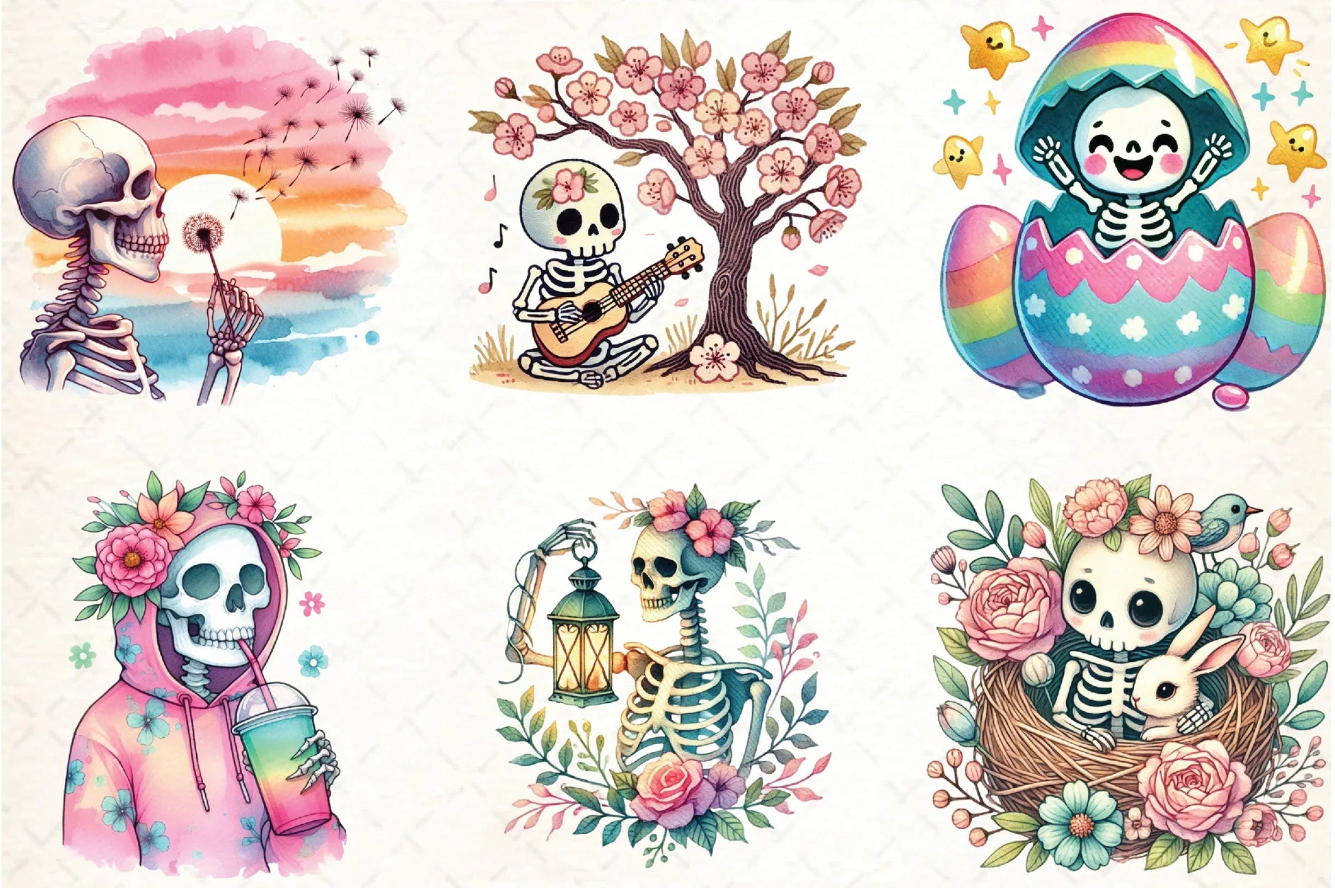 Spring Skeleton Clipart Bundle - CraftNest - Digital Crafting and Art