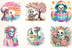 Spring Skeleton Clipart Bundle - CraftNest - Digital Crafting and Art