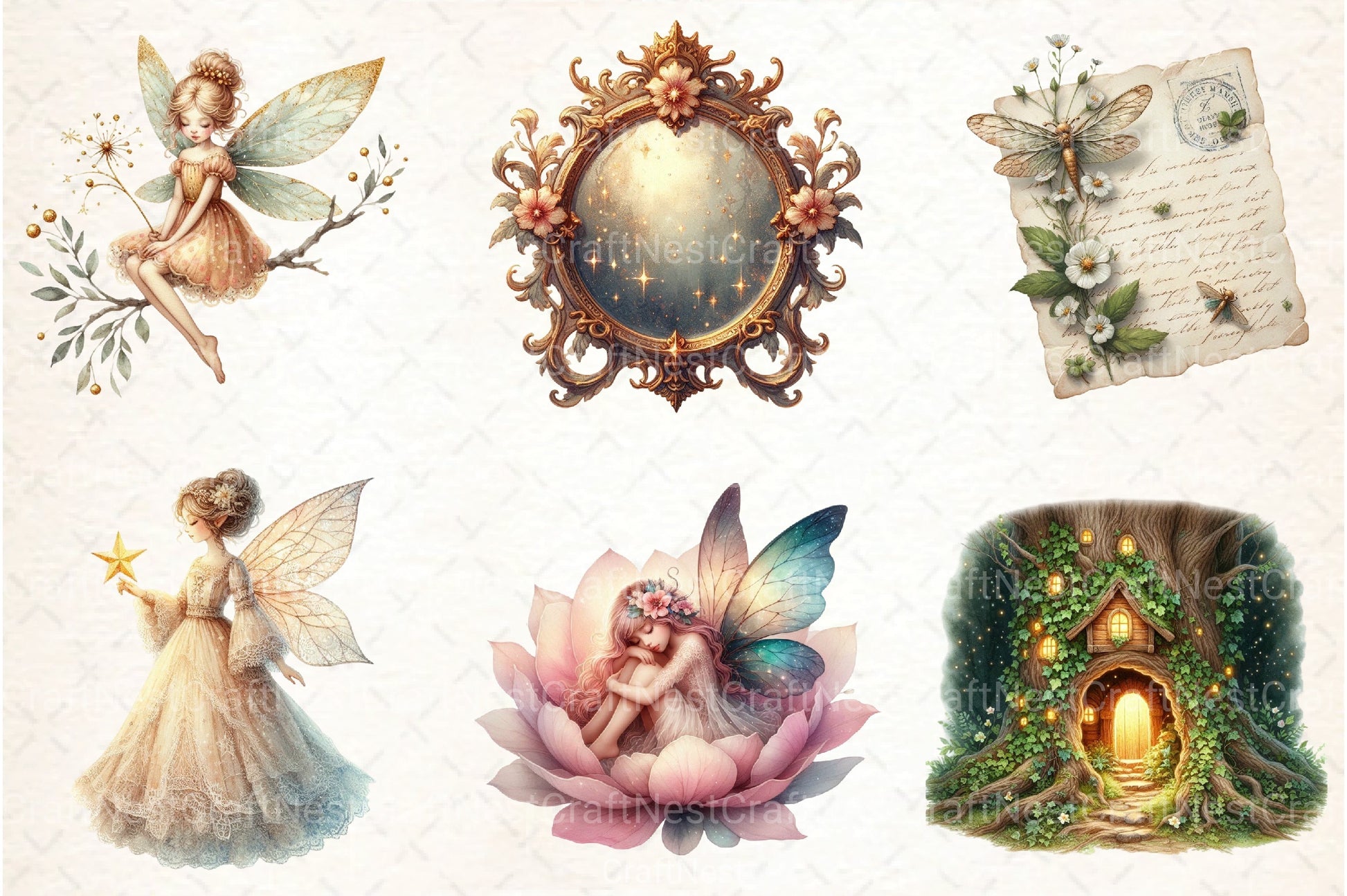 Fairy Forest Vintage Clipart Bundle - CraftNest - Digital Crafting and Art