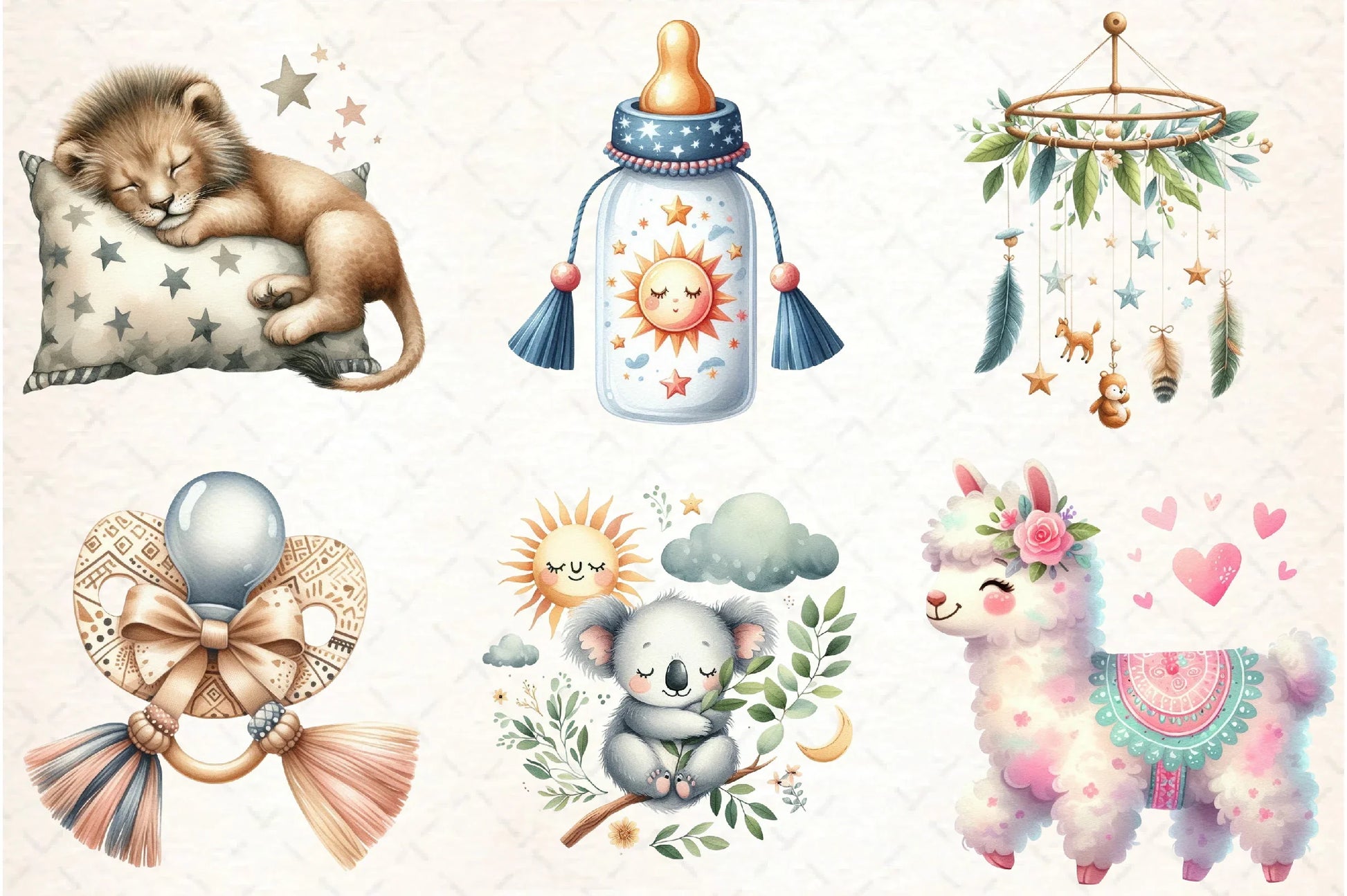Boho Baby Doodle Clipart Bundle - CraftNest - Digital Crafting and Art