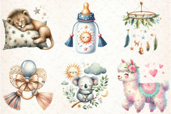 Boho Baby Doodle Clipart Bundle - CraftNest - Digital Crafting and Art