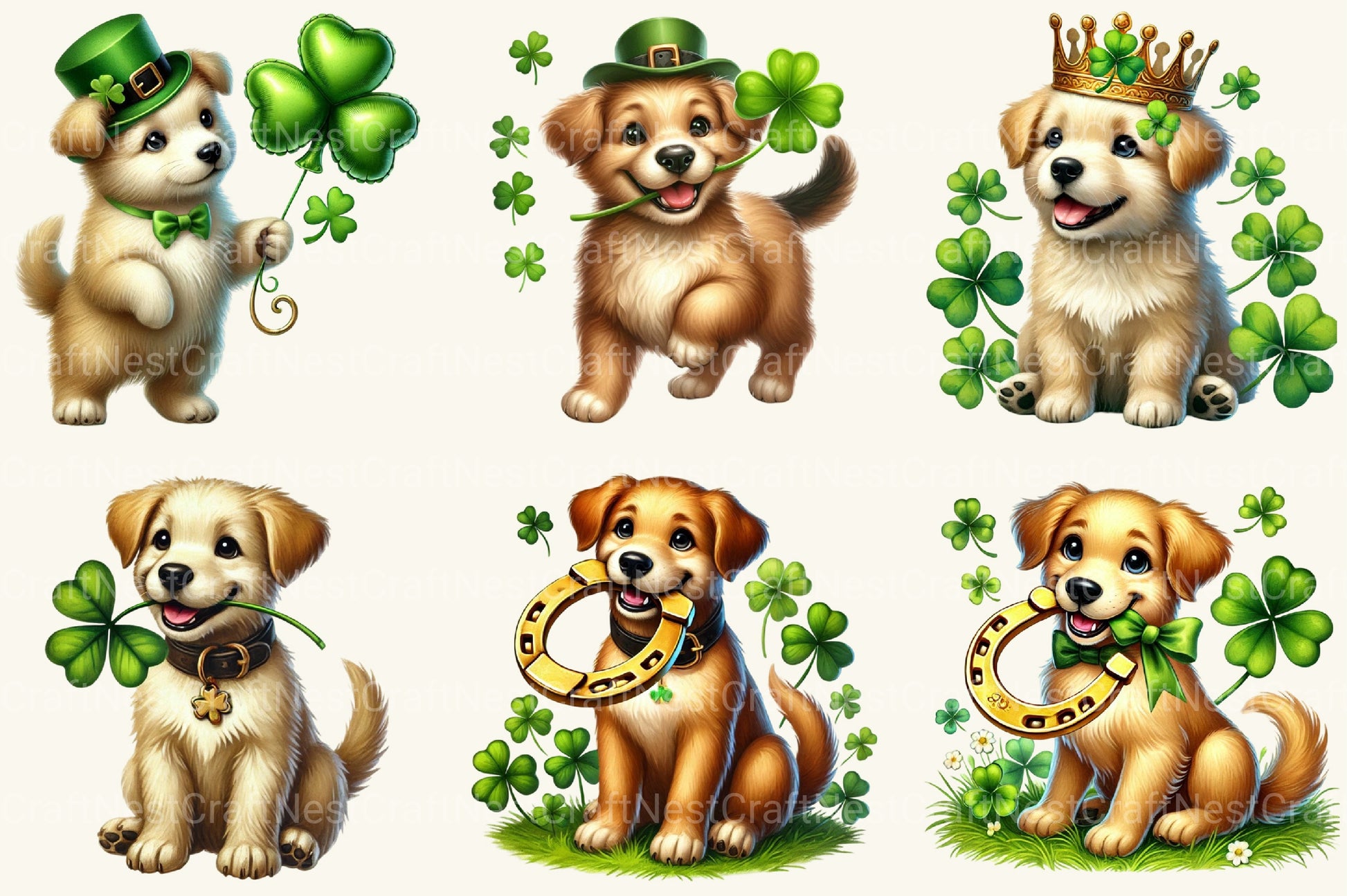 St Patrick's Dogs Clipart Bundle - CraftNest - Digital Crafting and Art