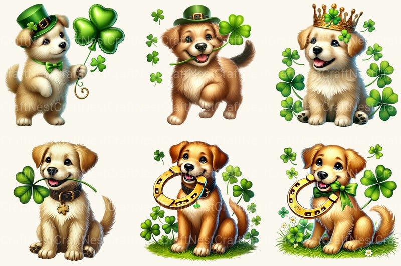 St Patrick's Dogs Clipart Bundle - CraftNest - Digital Crafting and Art