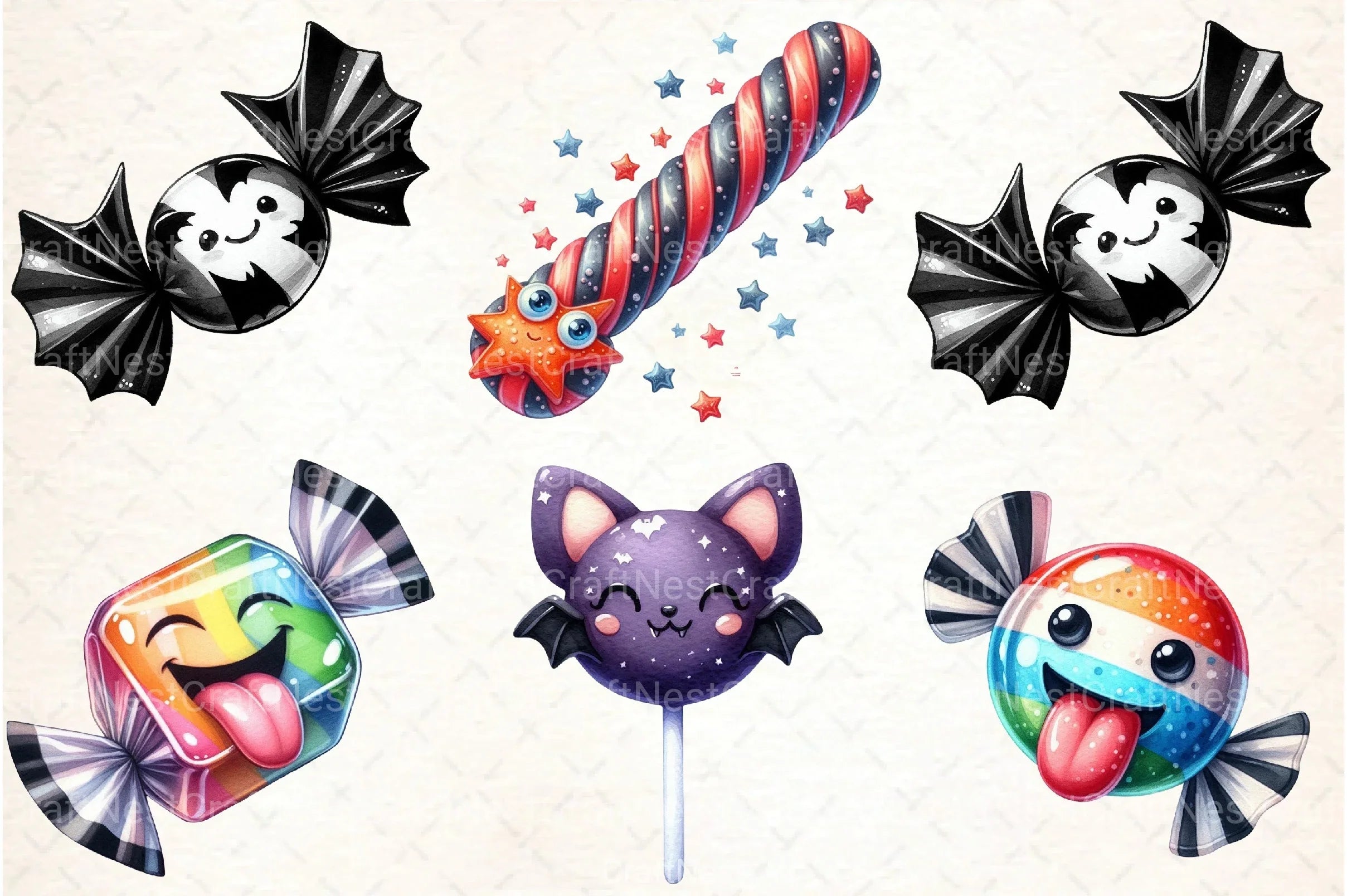 Candy Black and White Clipart Bundle - CraftNest - Digital Crafting and Art