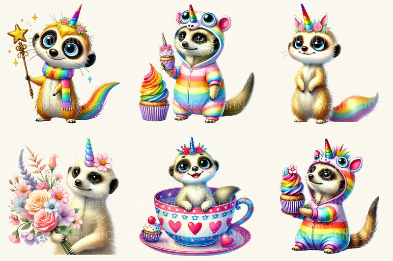 Unicorn Meerkat Clipart Bundle - CraftNest - Digital Crafting and Art