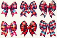 Valentine Buffalo Plaid Bow Clipart Bundle - CraftNest - Digital Crafting and Art