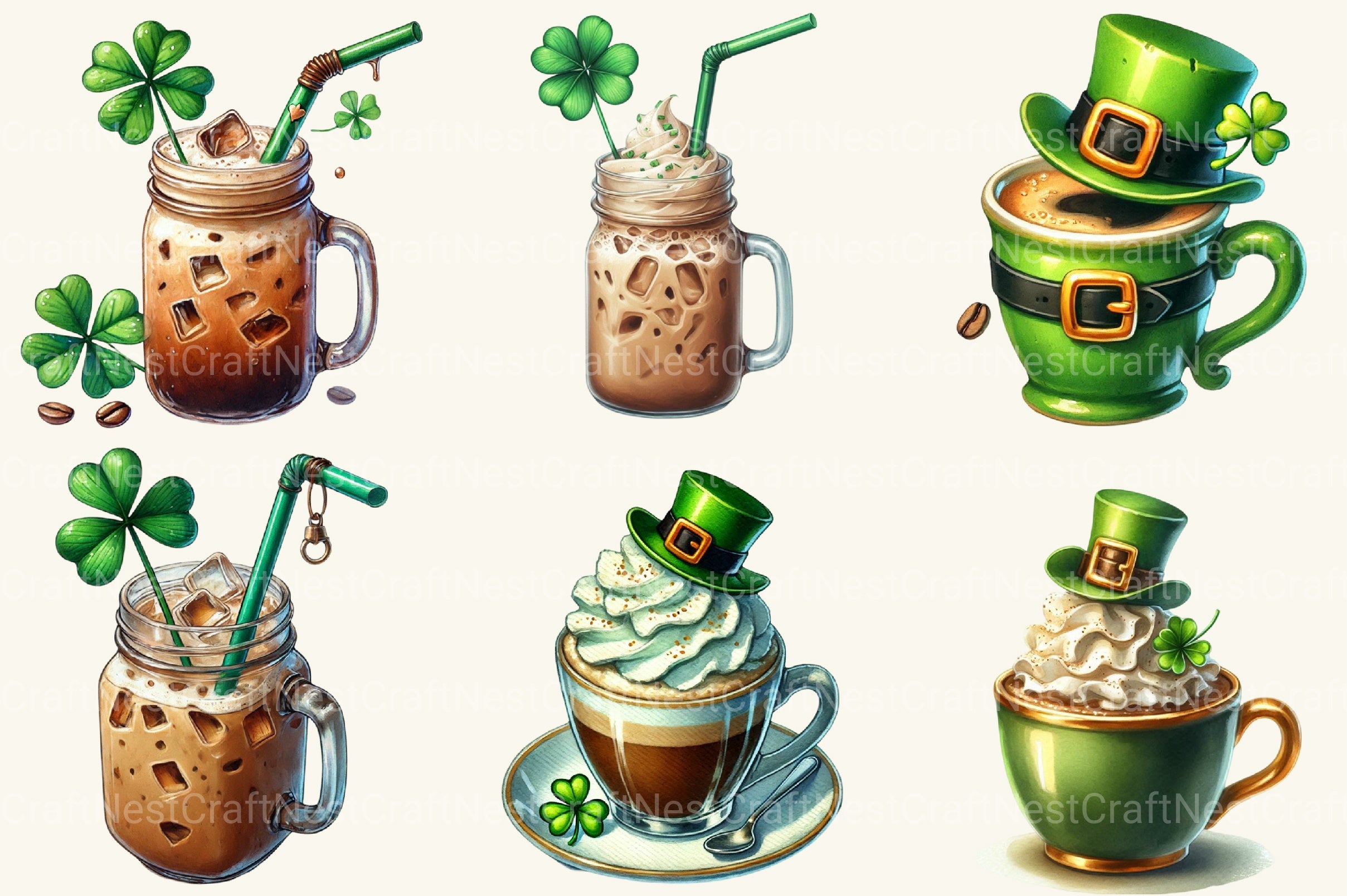 St Patrick's Day Drink Clipart Bundle - CraftNest - Digital Crafting and Art