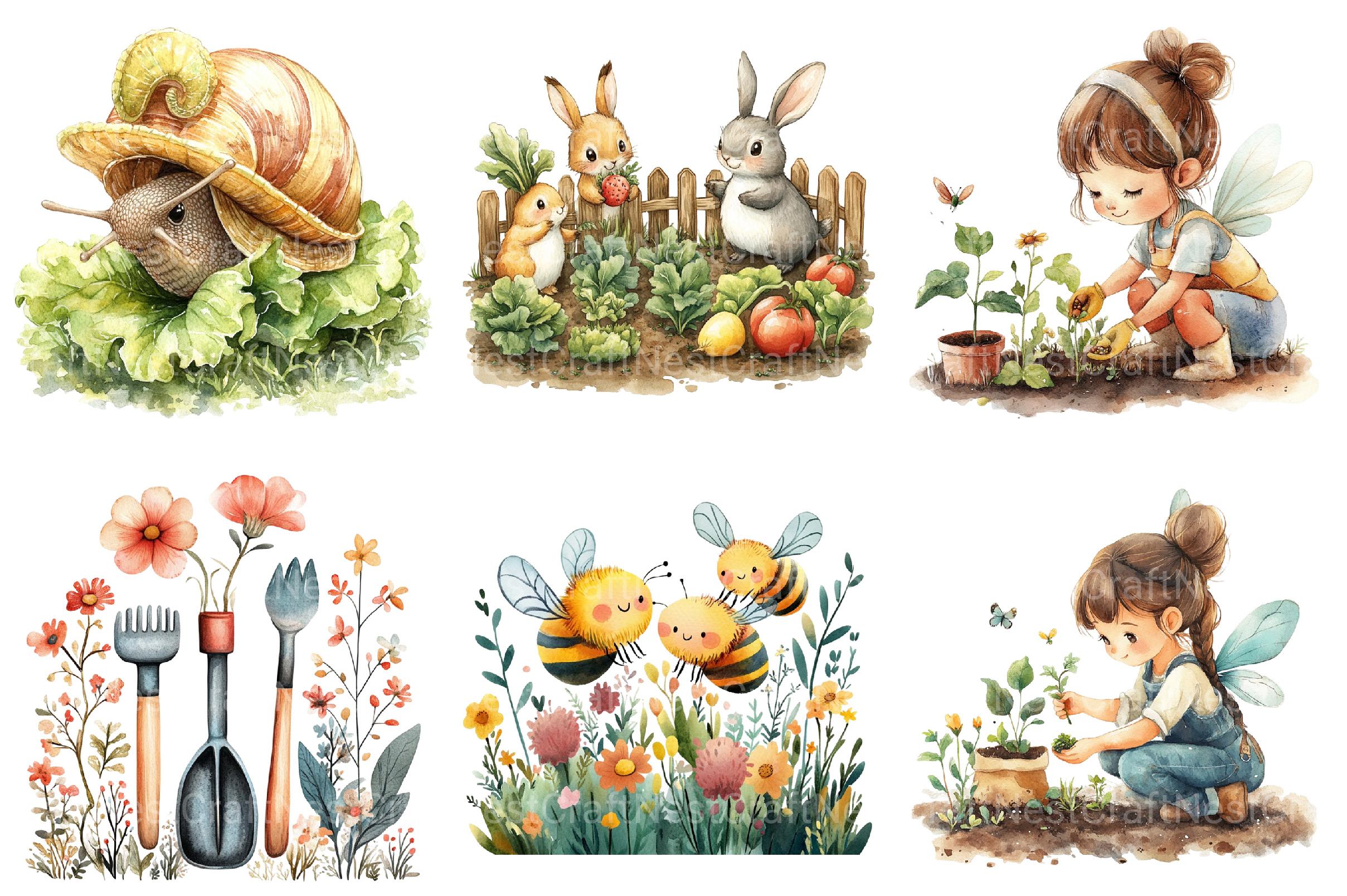 Cute Summer Gardening Clipart - CraftNest - Digital Crafting and Art
