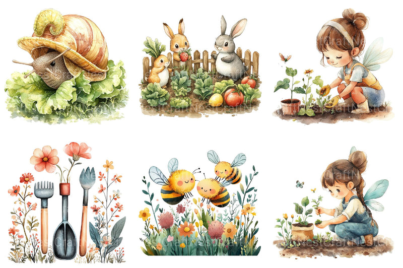 Cute Summer Gardening Clipart - CraftNest - Digital Crafting and Art