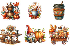 Fall Coffee Clipart - CraftNest - Digital Crafting and Art