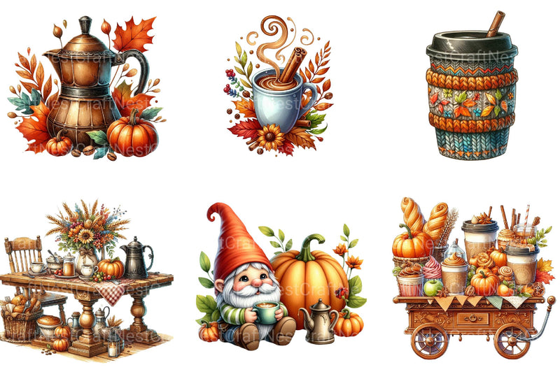 Fall Coffee Clipart - CraftNest - Digital Crafting and Art