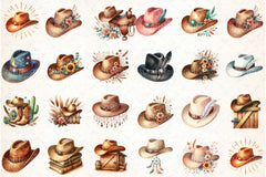 Cowboy Hat Boho Clipart Bundle - CraftNest - Digital Crafting and Art