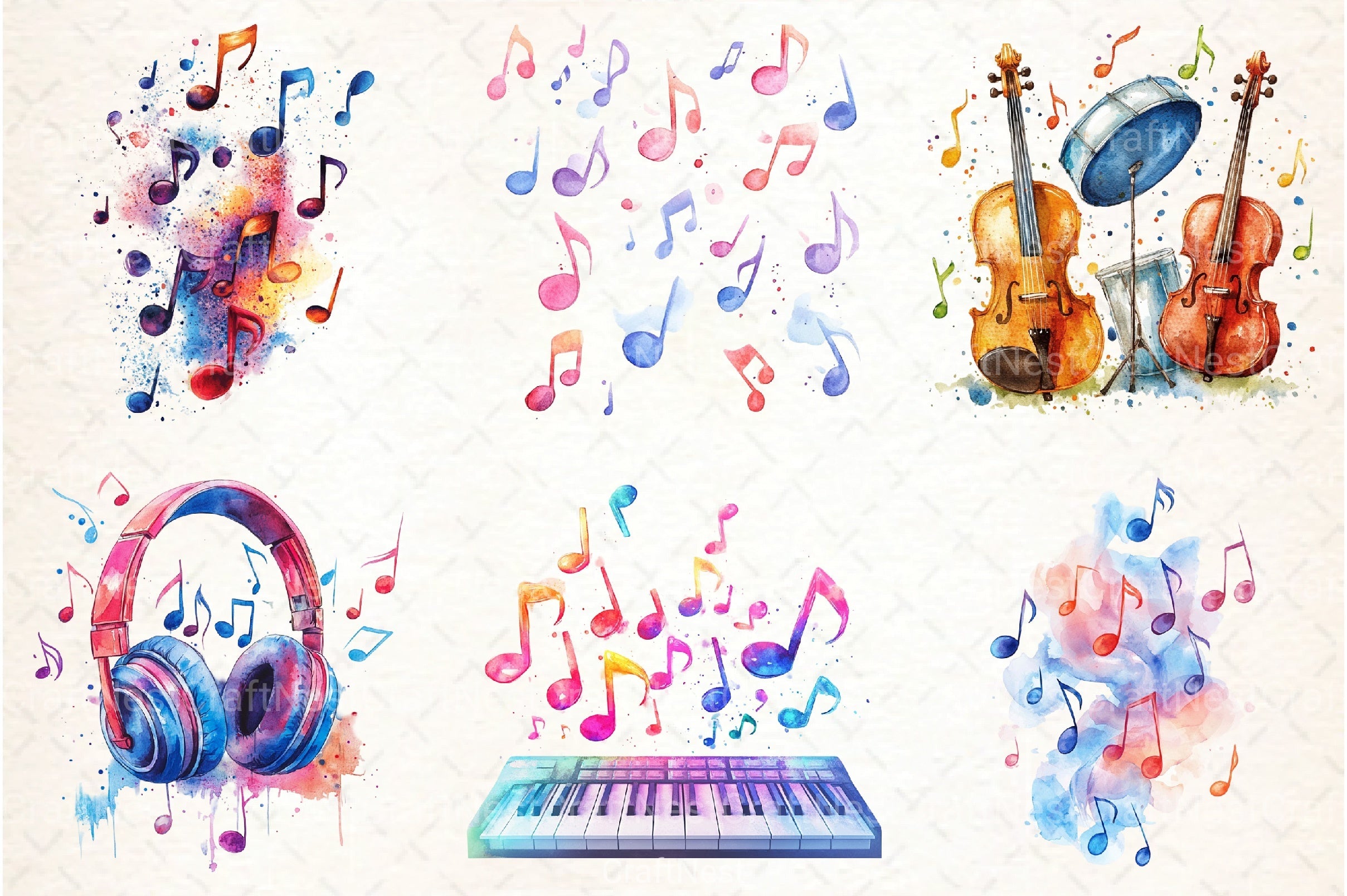 Musical Notes Clipart Bundle - CraftNest - Digital Crafting and Art