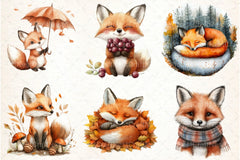 Autumn Fox Clipart Bundle 99 - CraftNest - Digital Crafting and Art