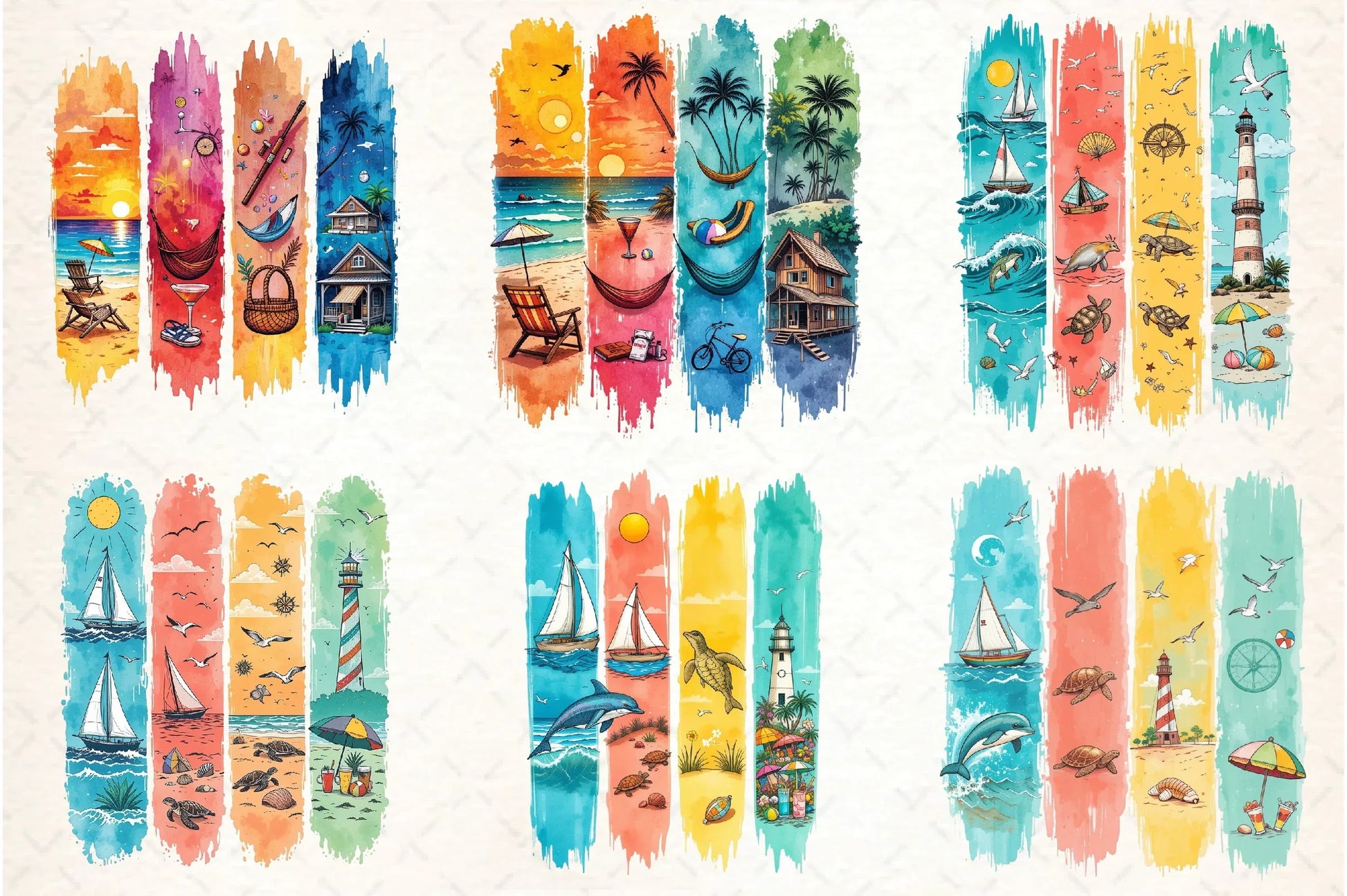 Summer Brushstroke Clipart Bundle - CraftNest - Digital Crafting and Art