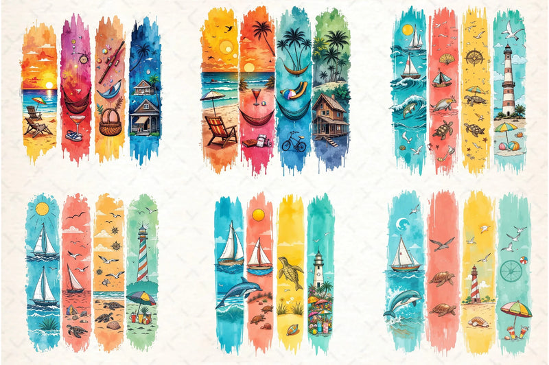 Summer Brushstroke Clipart Bundle - CraftNest - Digital Crafting and Art