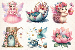 Pink Woodland Fairy Clipart Bundle - CraftNest - Digital Crafting and Art
