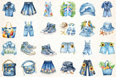 Summer Denim Clipart Bundle 18 - CraftNest - Digital Crafting and Art