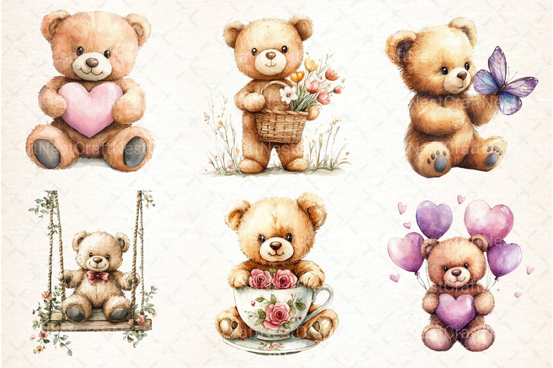 Mother's Day Teddy Bear Clipart Bundle 1 - CraftNest - Digital Crafting and Art