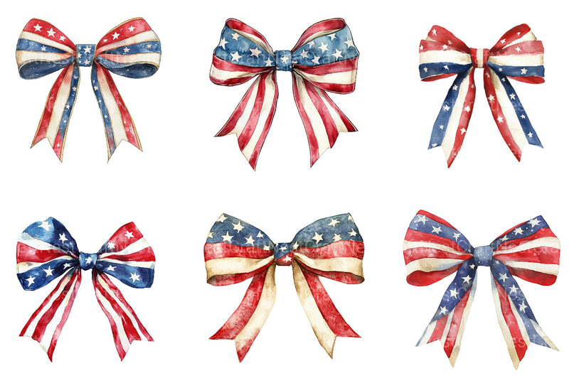 4th of July Bow Sublimation Clipart - CraftNest - Digital Crafting and Art