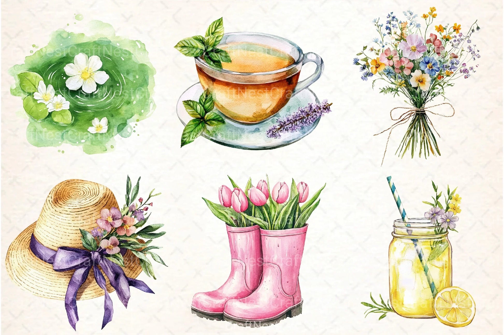 Spring Seasonal Elements Clipart Bundle 99 - CraftNest - Digital Crafting and Art