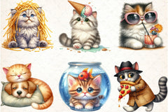 Funny Cat Life Clipart Bundle - CraftNest - Digital Crafting and Art