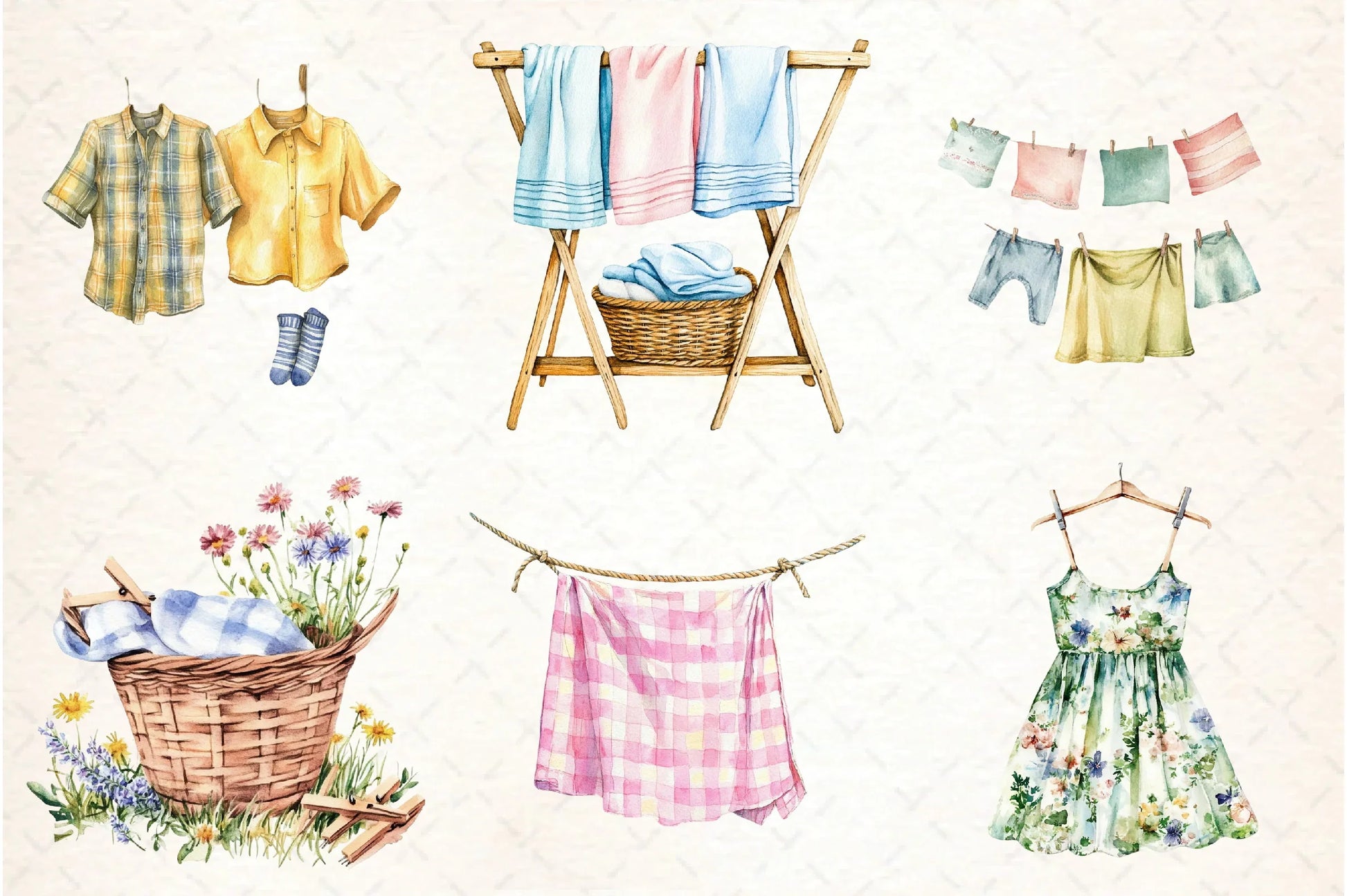 Summer Laundry Day Clipart Bundle - CraftNest - Digital Crafting and Art
