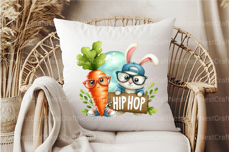 Funny Easter Bunny Hip Hop Clipart Bundle - CraftNest - Digital Crafting and Art