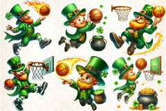 Leprechaun Dunk Basketball Clipart Bundle - CraftNest - Digital Crafting and Art