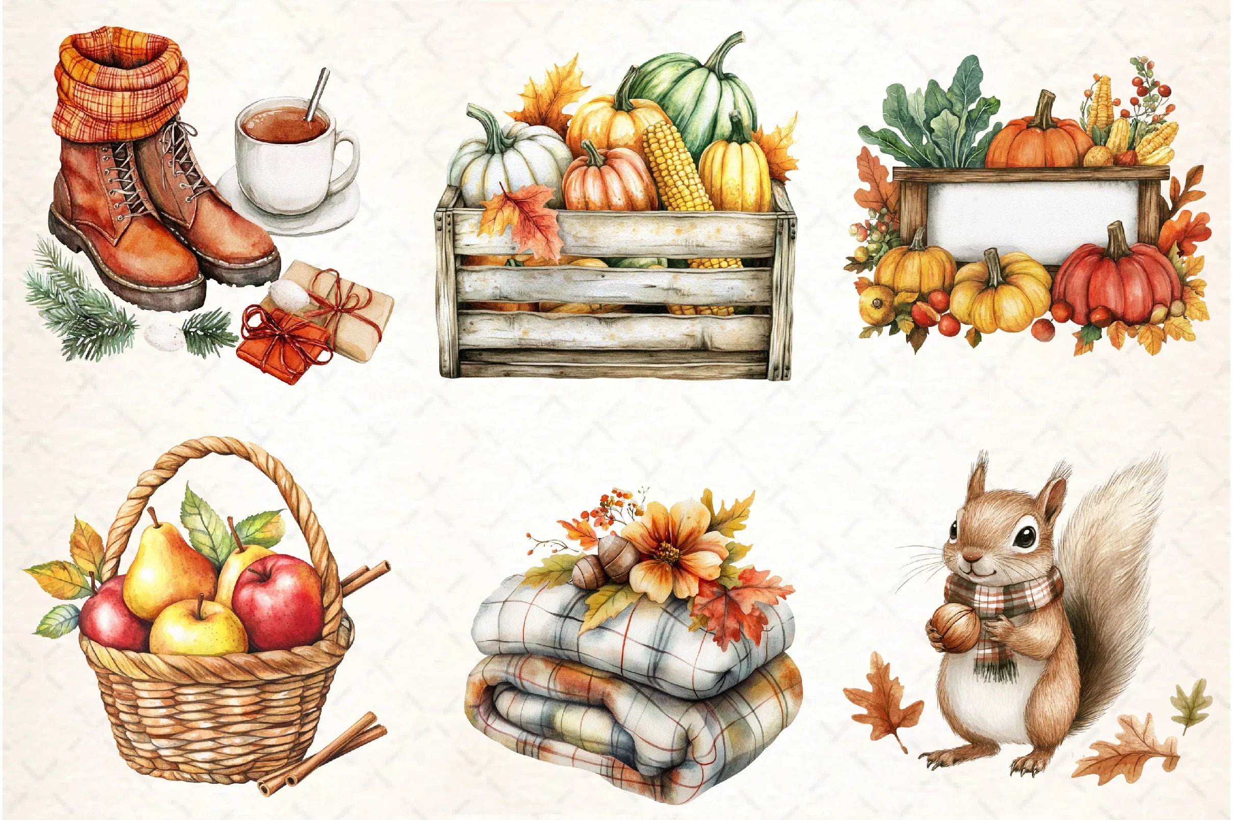 Autumn Clipart Bundle: Fall Graphics Collection - CraftNest - Digital Crafting and Art