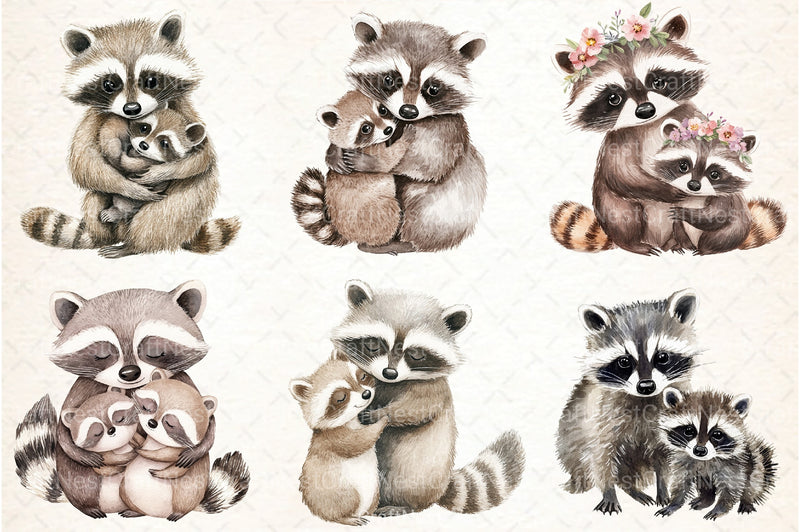 Raccoon & Kit Clipart Bundle 1 - CraftNest - Digital Crafting and Art