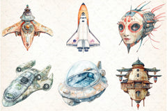 Japanese Spaceship Clipart Bundle - CraftNest - Digital Crafting and Art