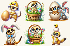 Funny Easter Meerkat Clipart Bundle - CraftNest - Digital Crafting and Art