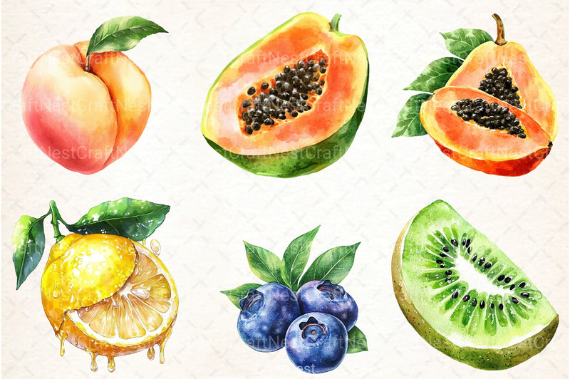 Summer Fruits Clipart Bundle 55 - CraftNest - Digital Crafting and Art