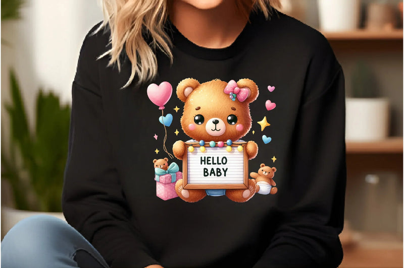 Kawaii Neutral Teddy Bear Hallo Baby Clipart Bundle - CraftNest - Digital Crafting and Art