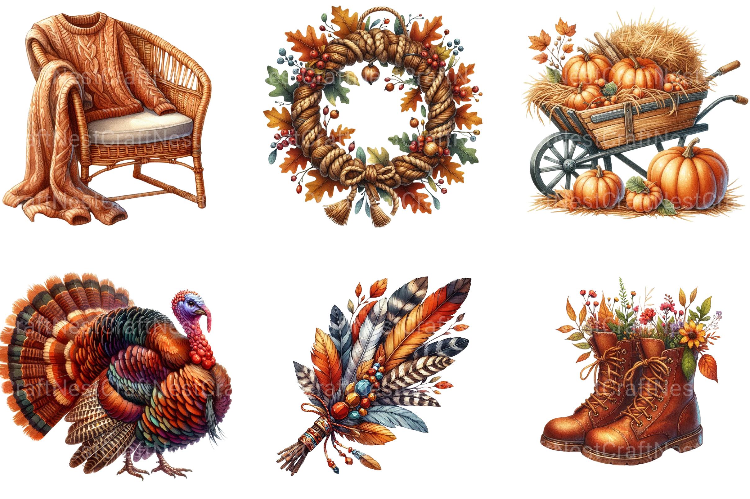 Boho Autumn Clipart - CraftNest - Digital Crafting and Art