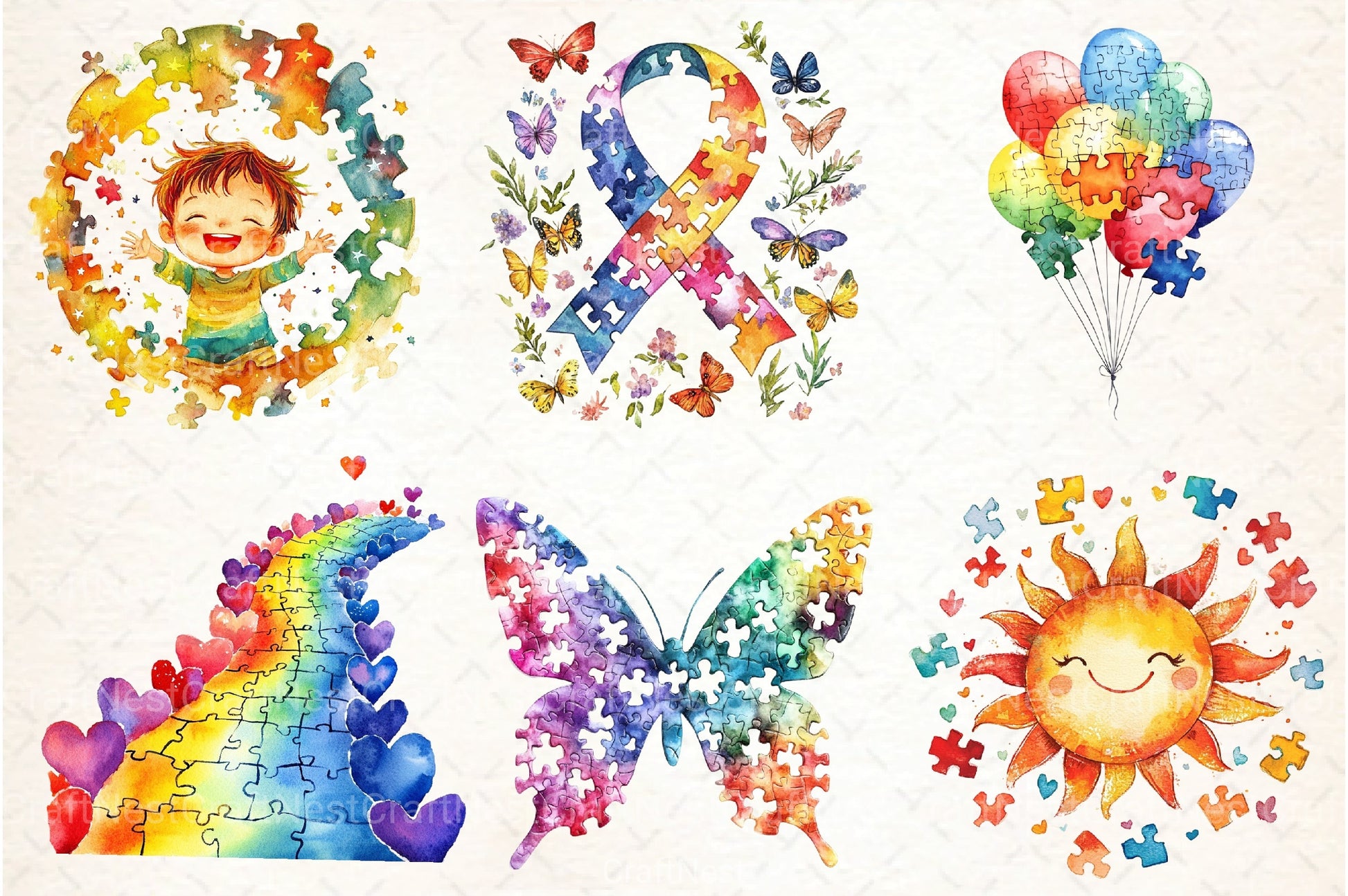 Autism Awareness Clipart Bundle 2 - CraftNest - Digital Crafting and Art
