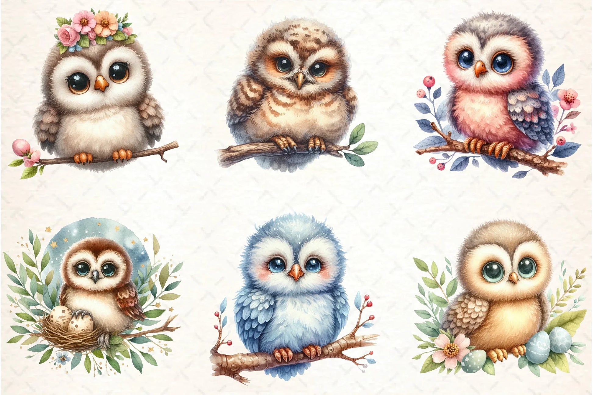 Baby Owl Clipart Bundle - CraftNest - Digital Crafting and Art