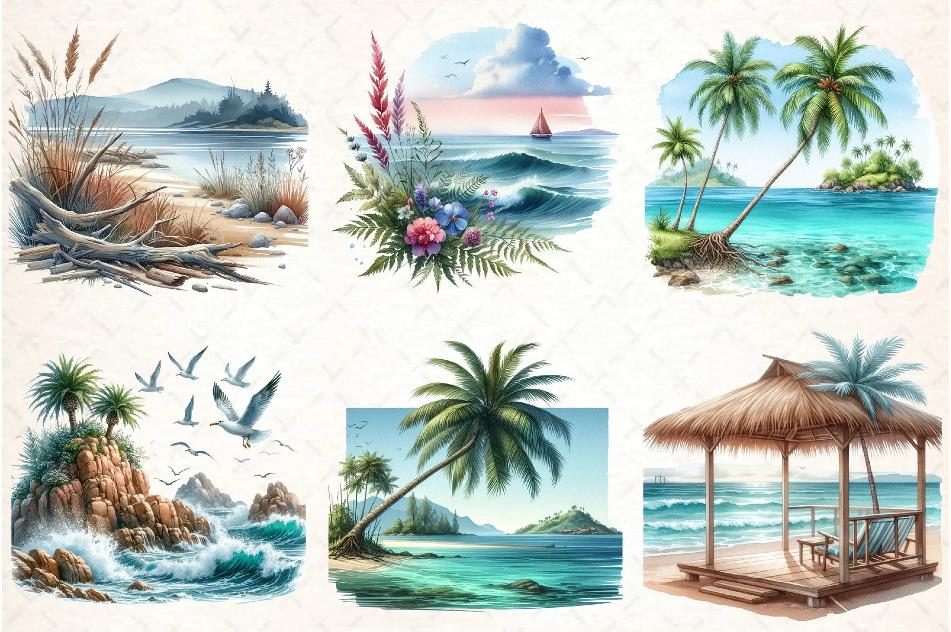Summer Beach Views Clipart Bundle - CraftNest - Digital Crafting and Art
