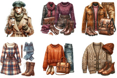 Autumn Fashion Clipart - CraftNest - Digital Crafting and Art