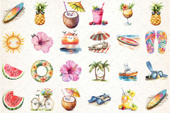 Hand Drawn Summer Clipart Bundle 1 - CraftNest - Digital Crafting and Art